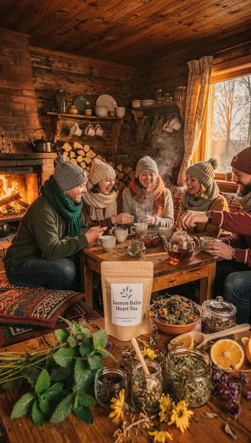 Raminantis žolelių mišinys, vaizduojantis šviežias citrinžoles ir kitas natūralias sudedamąsias dalis.
