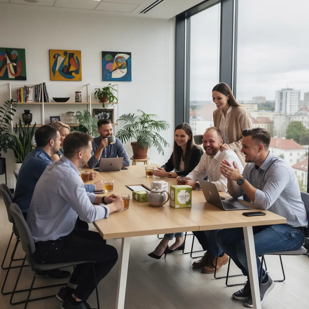 Citronų balzamo lapai, sumaišyti su kitomis žolelėmis, natūraliai.