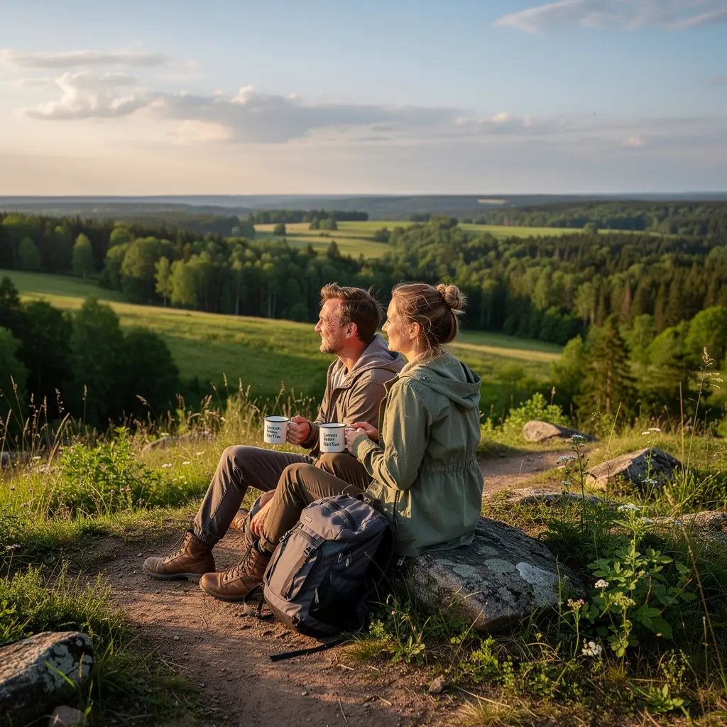 Citronų balzamo arbatos puodelis su šviežiais žolelėmis.